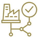 Factory icon with checkmark symbol